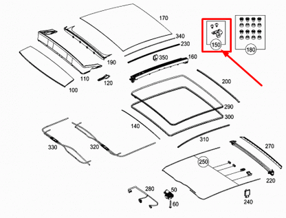 NEW MERCEDES-BENZ A W176 SUNROOF CORNER BRACKET A1767820012 ORIGINAL