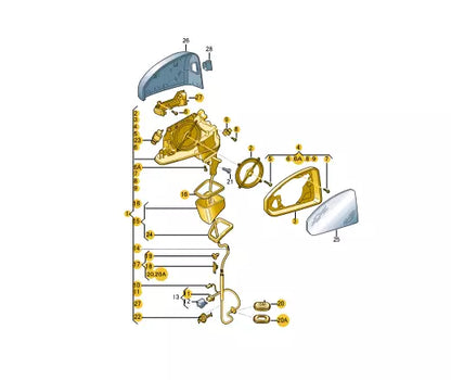 NEW AUDI A4 B9 FRONT LEFT SIDE WING MIRROR HOUSING RHD 8W2857409B9B9 ORIGINAL