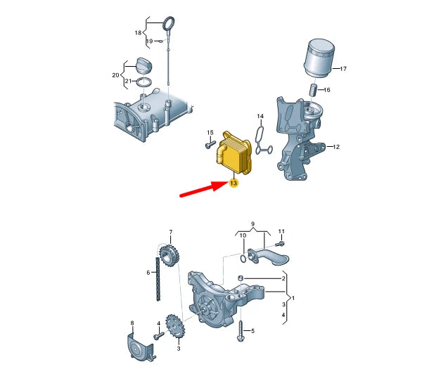 NEW VOLKSWAGEN BEETLE A5 OIL COOLER 03F117021A ORIGINAL