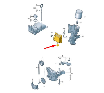 NEW VOLKSWAGEN BEETLE A5 OIL COOLER 03F117021A ORIGINAL
