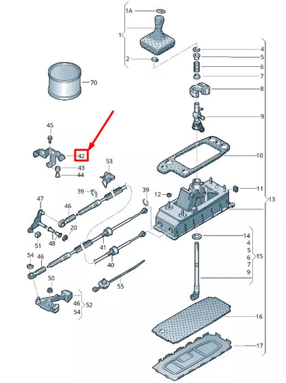 NEW VOLKSWAGEN CADDY 2K MK3 GEAR SELECTOR BRACKET 5Q0711789