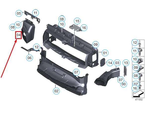 NEW BMW 1 F21 M RIGHT RADIATOR COOLING AIR DUCT 51748050740 ORIGINAL