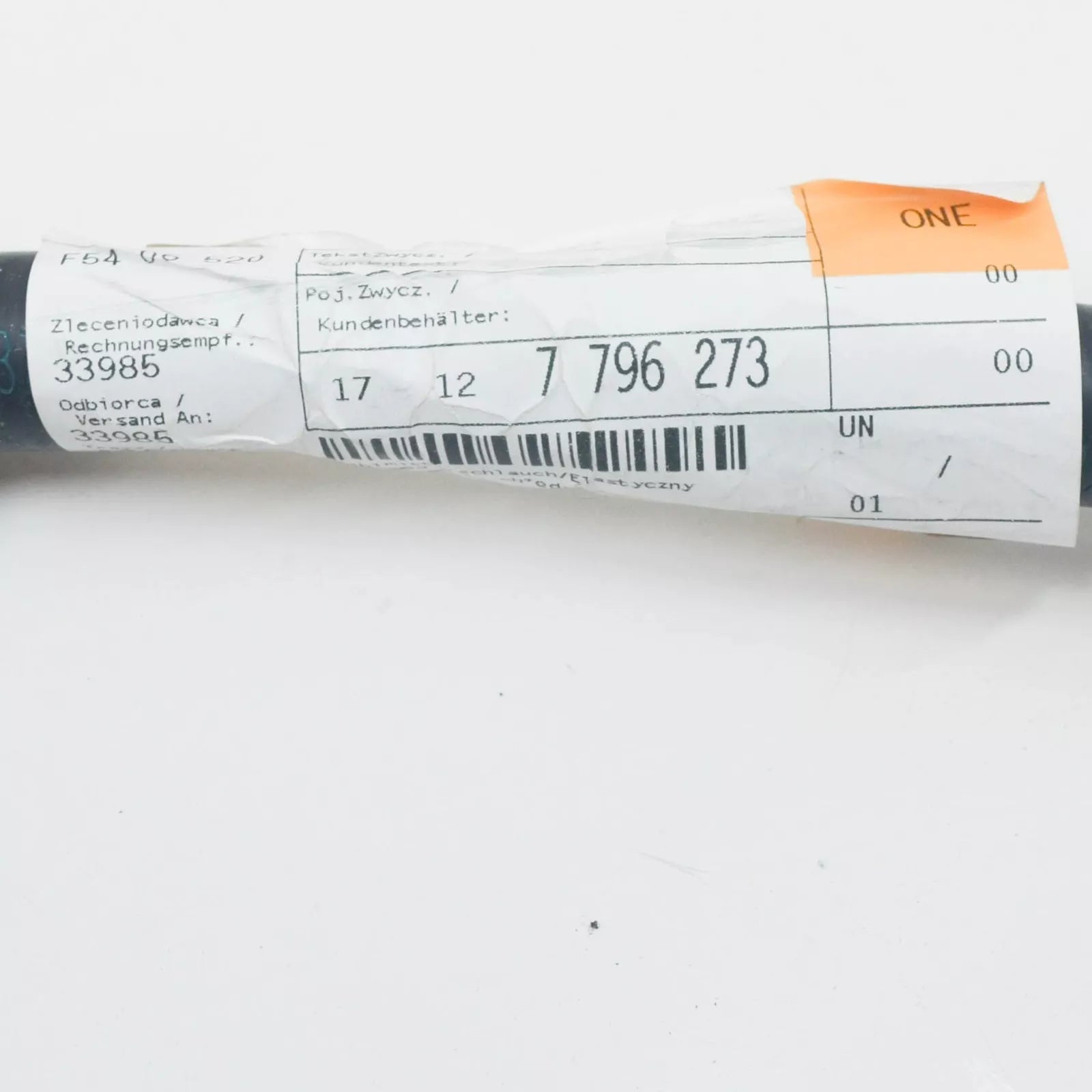 NEW BMW 5 E60 RADIATOR COOLANT HOSE 17127796273 7796273 ORIGINAL