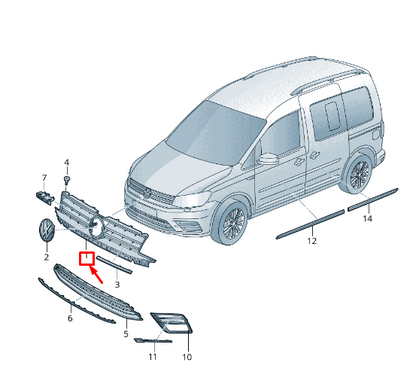 new vw caddy iv sa mk6 radiator grille 2k5853651a ryp 2k5853651aryp original