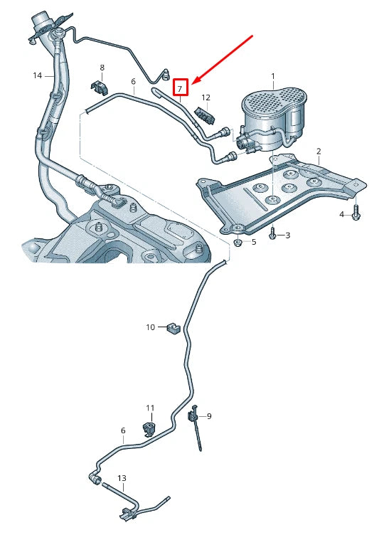 NEW AUDI A6 4A C8 ACTIVATED CHARCOAL CONTAINER AIR LINE 4K0201997K