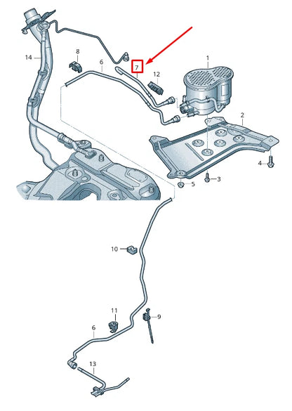 NEW AUDI A6 4A C8 ACTIVATED CHARCOAL CONTAINER AIR LINE 4K0201997K