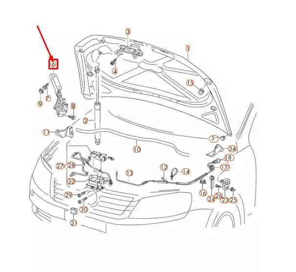 NEW VOLKSWAGEN PASSAT B7 ENGINE HOOD LID LEFT HINGE 3AA823301 ORIGINAL