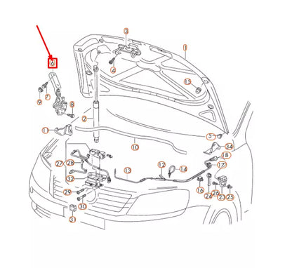 NEW VOLKSWAGEN PASSAT B7 ENGINE HOOD LID LEFT HINGE 3AA823301 ORIGINAL