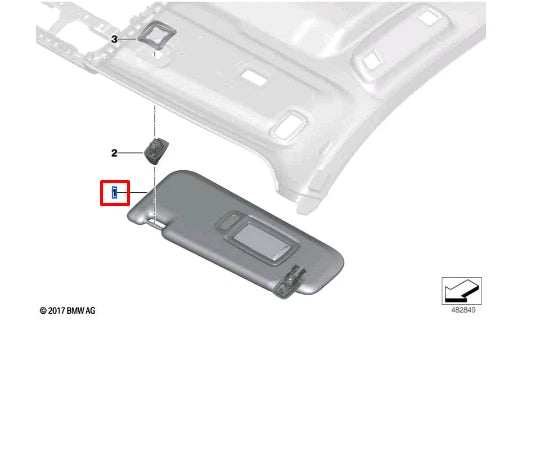 NEW BMW 4 COUPE G22 FRONT LEFT SUN VISOR LHD 51168097333 ORIGINAL