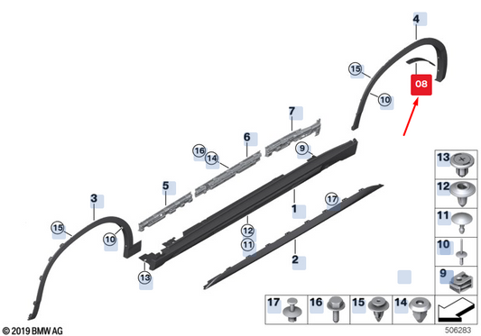 new bmw x2 f39 rear right wheel arch flaring 51777436518 7436518 original