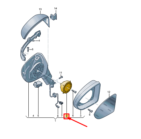 NEW VW GOLF CD MK8 LEFT EXTERIOR DOOR MIRROR DRIVE MOTOR 3G0959578C ORIGINAL