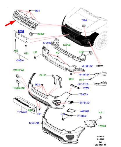 new land rover discovery sport l550 radiator grille lr097948 original