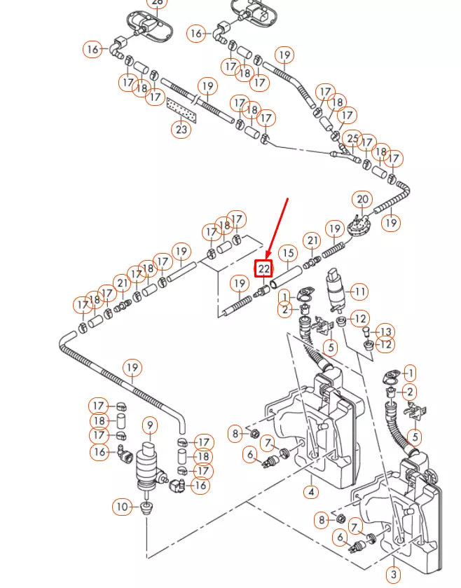 NEW AUDI A1 MK1 WINDSHIELD WASHER HOSE COUPLING ELEMENT 1J0955875P ORIGINAL