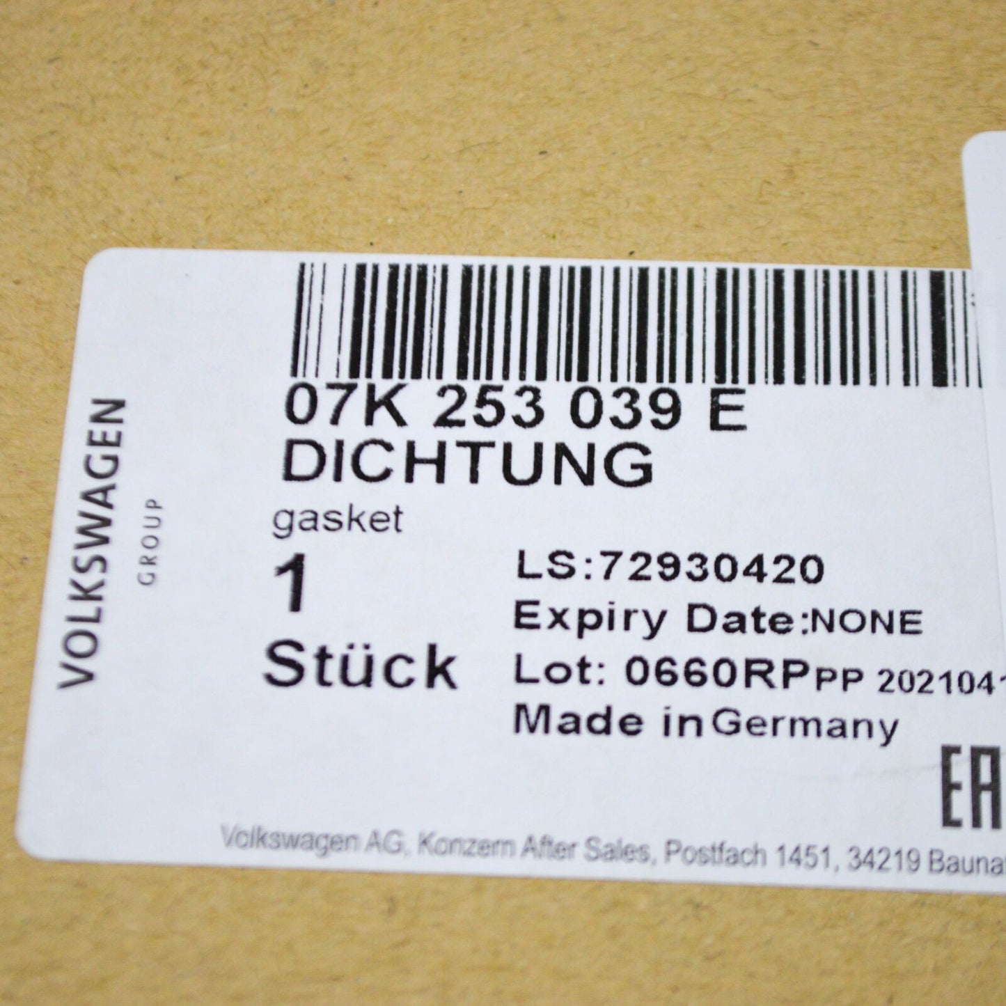 NEW AUDI TT RS FV EXHAUST MANIFOLD GASKET 07K253039E ORIGINAL