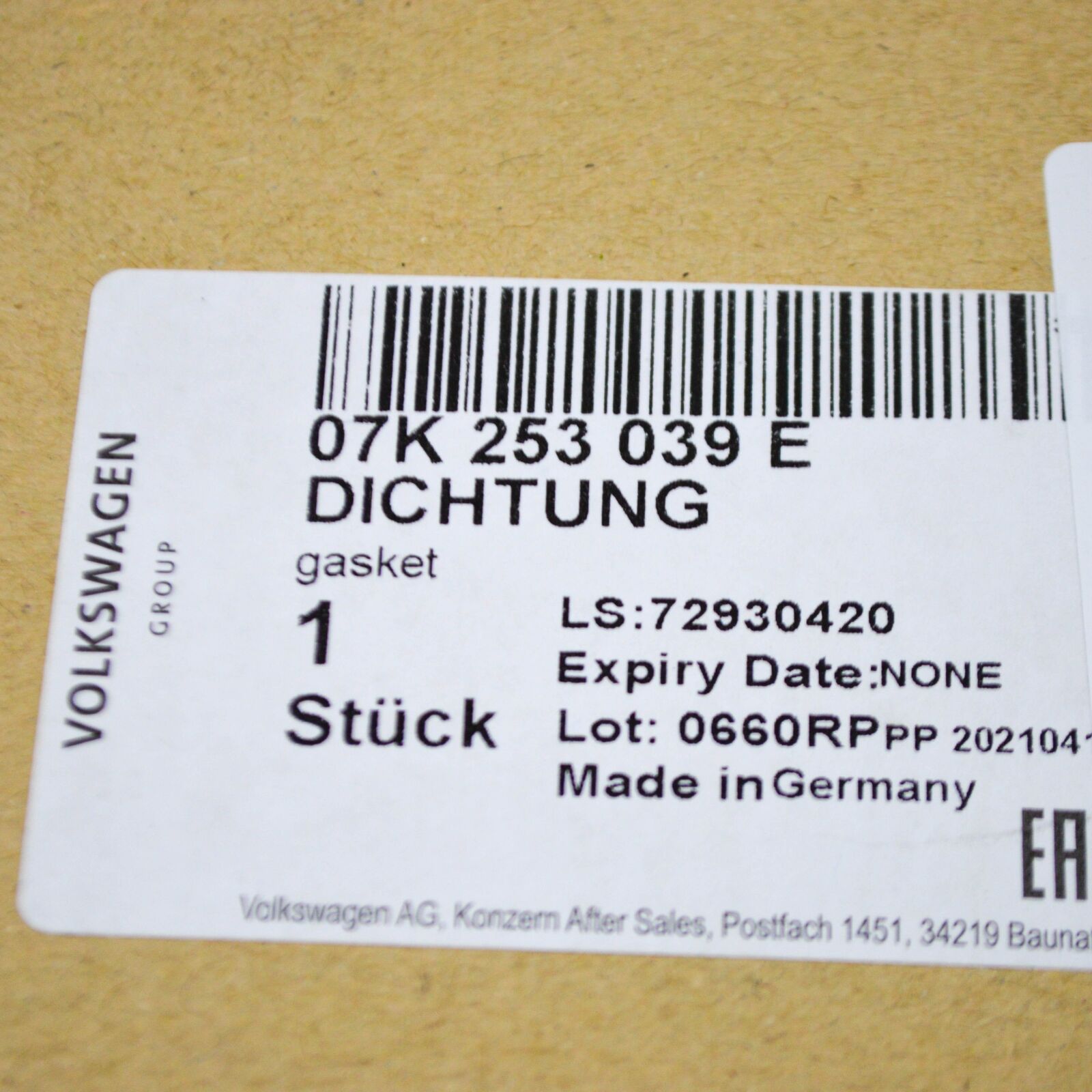 NEW AUDI TT RS FV EXHAUST MANIFOLD GASKET 07K253039E ORIGINAL