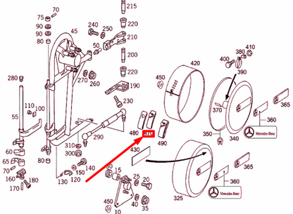 NEW MB G W463 REAR SPARE WHEEL CARRIER LOCK PARTS KIT A4638900389 ORIGINAL
