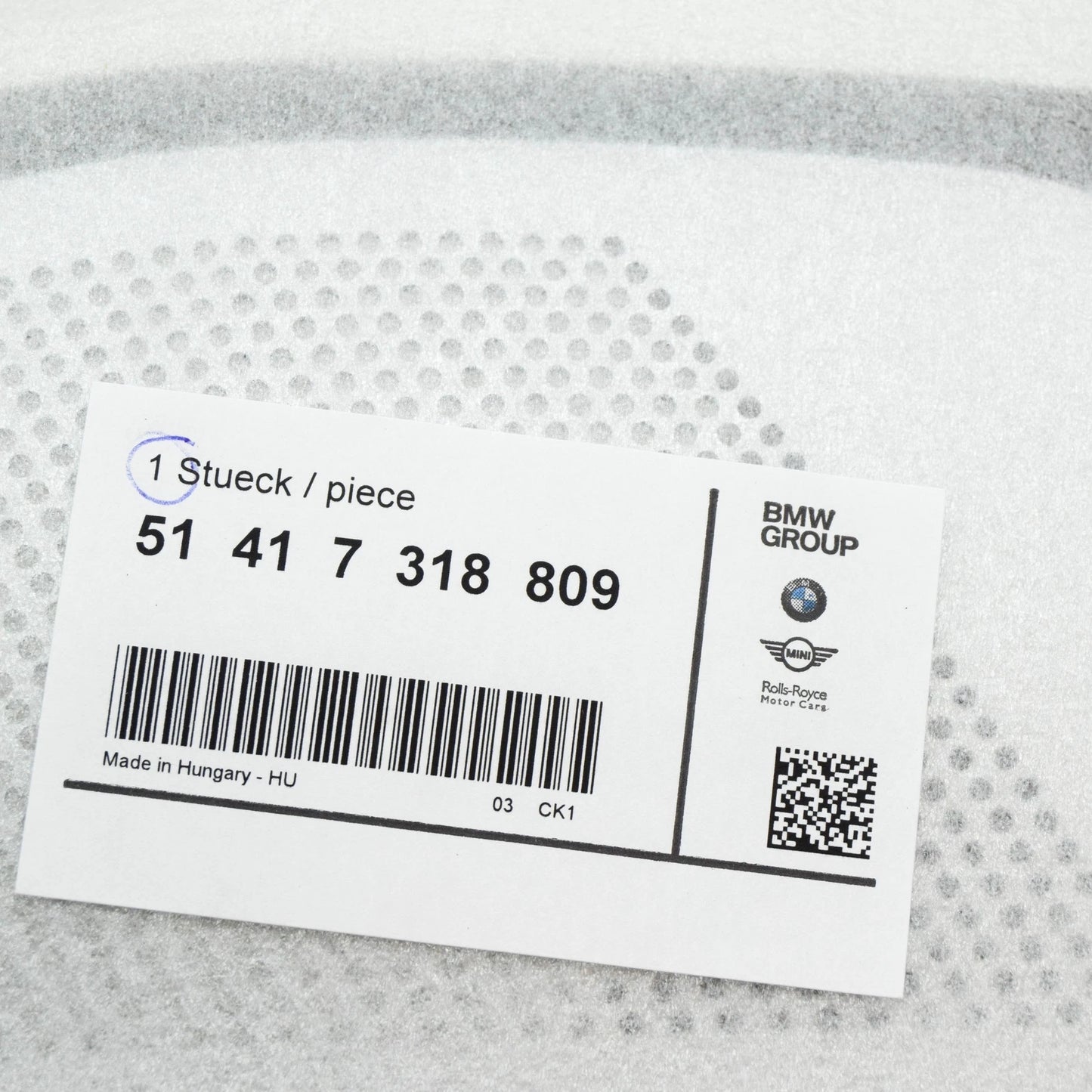 NEW BMW 5 F10 FRONT LEFT DOOR LOUDSPEAKER COVER 7318809 51417318809 ORIGINAL