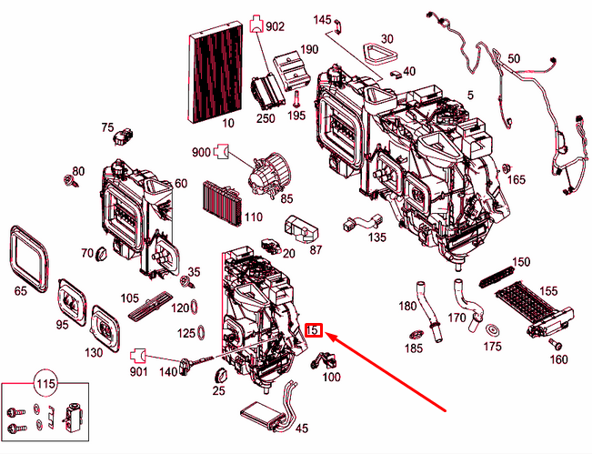 new mercedes-benz vito w447 heater distributor housing lhd a0008304802 original