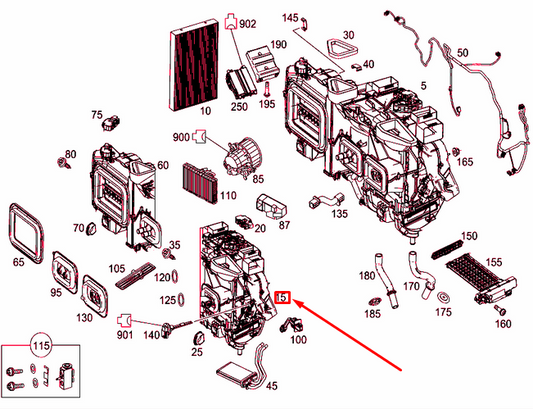 new mercedes-benz vito w447 heater distributor housing lhd a0008304802 original
