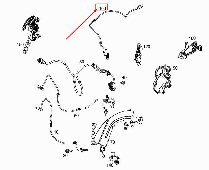 NEW MERCEDES-BENZ GLC X253 REAR DAMPER ADJUSTMENT WIRING A2534401106 ORIGINAL