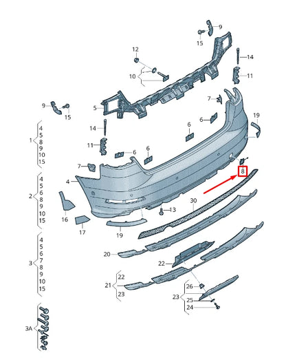 NEW AUDI Q7 4M REAR BUMPER TOWING EYE COVER 8V5807441 GRU 8V5807441GRU ORIGINAL