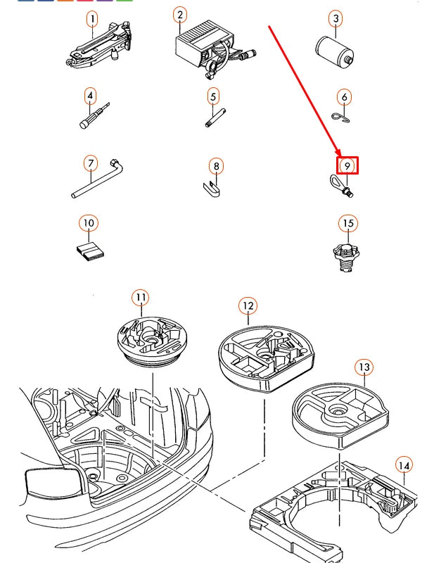 NEW AUDI A3 8P TOWING HOOK 1T0805615A ORIGINAL