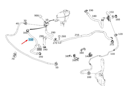 NEW MERCEDES-BENZ E W212 RECIRCULATING PUMP TO ENGINE HOSE A2128301896 ORIGINAL