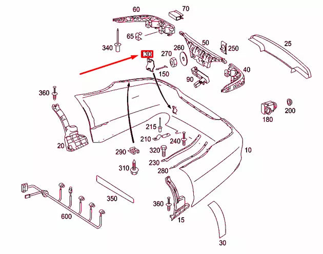 NEW MERCEDES-BENZ CLS C219 REAR BUMPER TOW HOOK COVER A21988007059999 ORIGINAL
