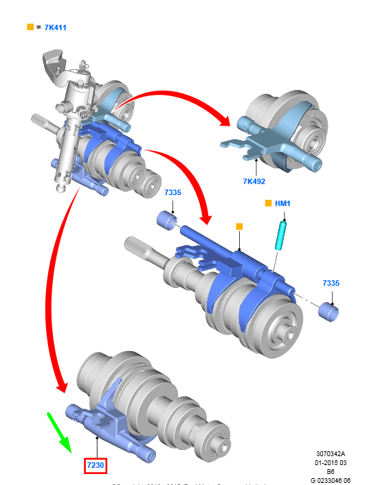 new ford mondeo mk5 1st / 2nd gear switch fork av6r-7n346-gb 1685587 original