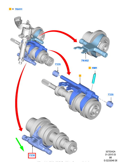new ford mondeo mk5 1st / 2nd gear switch fork av6r-7n346-gb 1685587 original