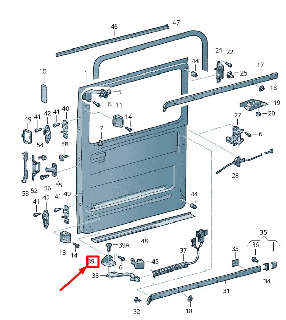 NEW VOLKSWAGEN CRAFTER 2F MK1 RIGHT SLIDING DOOR CARRIER ARM 2E1843848