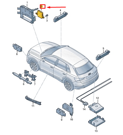 new audi q4 e-tron keyless control unit 5wa959436q original
