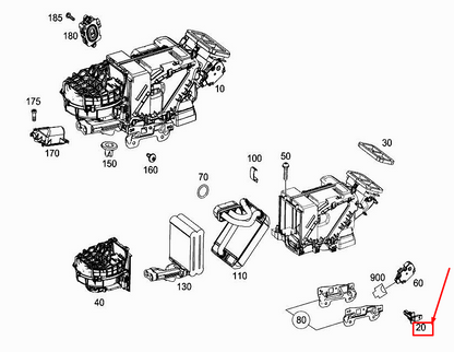new mercedes-benz s w222 rear a/c temperature sensor a2218300972 original