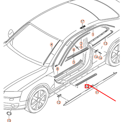 new audi a5 8t3 front right sill trim strip 8t0853374k01c original