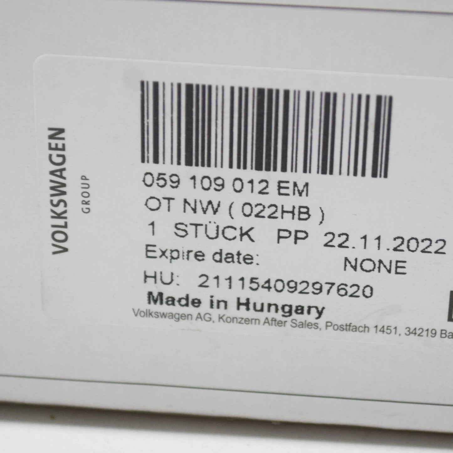 NEW VOLKSWAGEN TOUAREG CR7 EXHAUST CAMSHAFT 059109012EM ORIGINAL