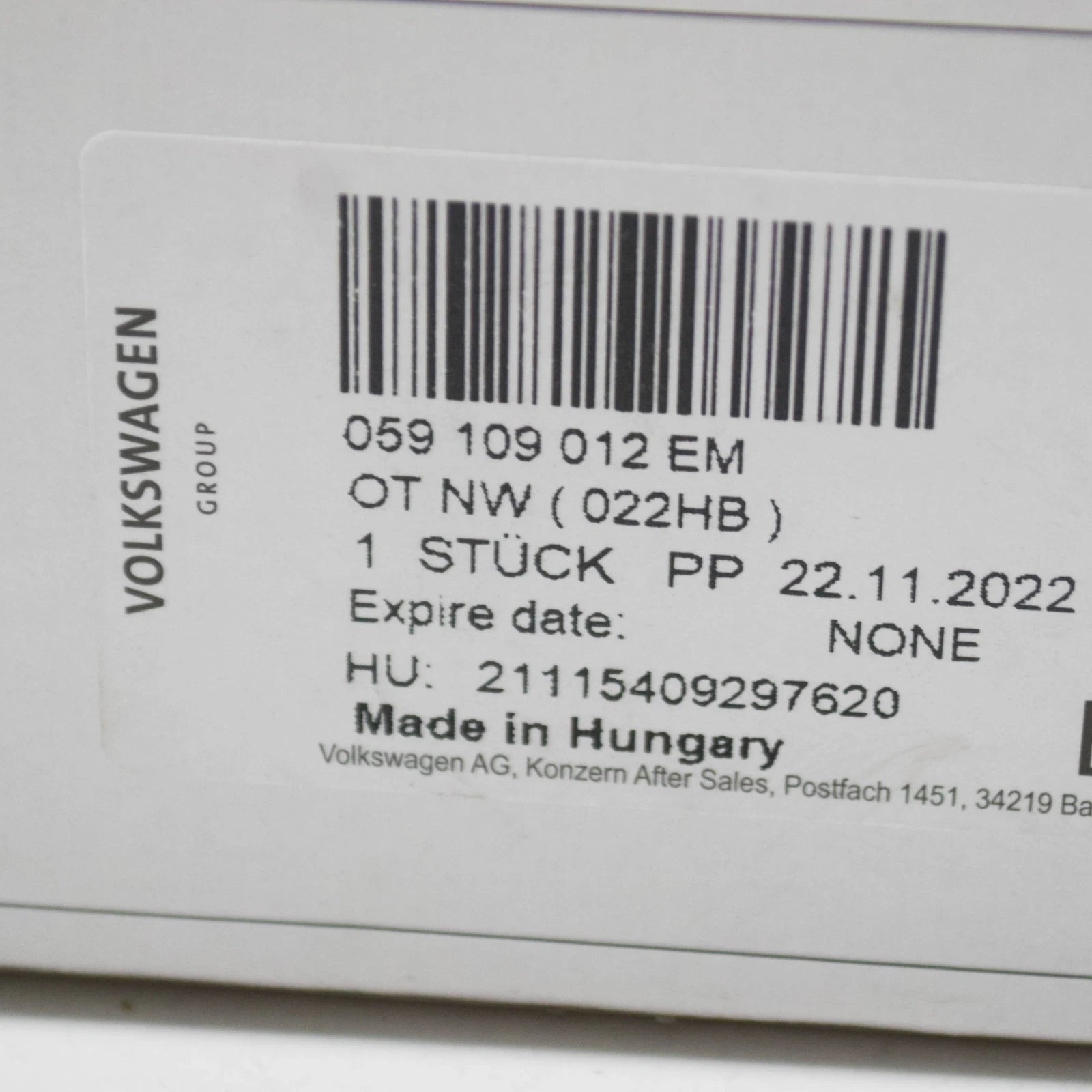 NEW VOLKSWAGEN TOUAREG CR7 EXHAUST CAMSHAFT 059109012EM ORIGINAL