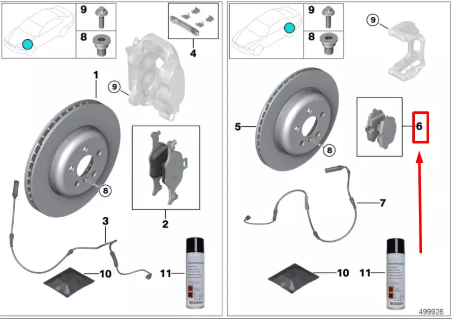 NEW BMW X6G06 REAR BRAKE PADS 34216885452 6885452 ORIGINAL
