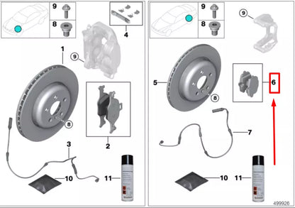 NEW BMW X6G06 REAR BRAKE PADS 34216885452 6885452 ORIGINAL