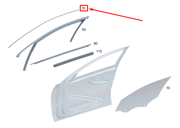 new mercedes-benz c s206 front left door trim bar a2066907500 original