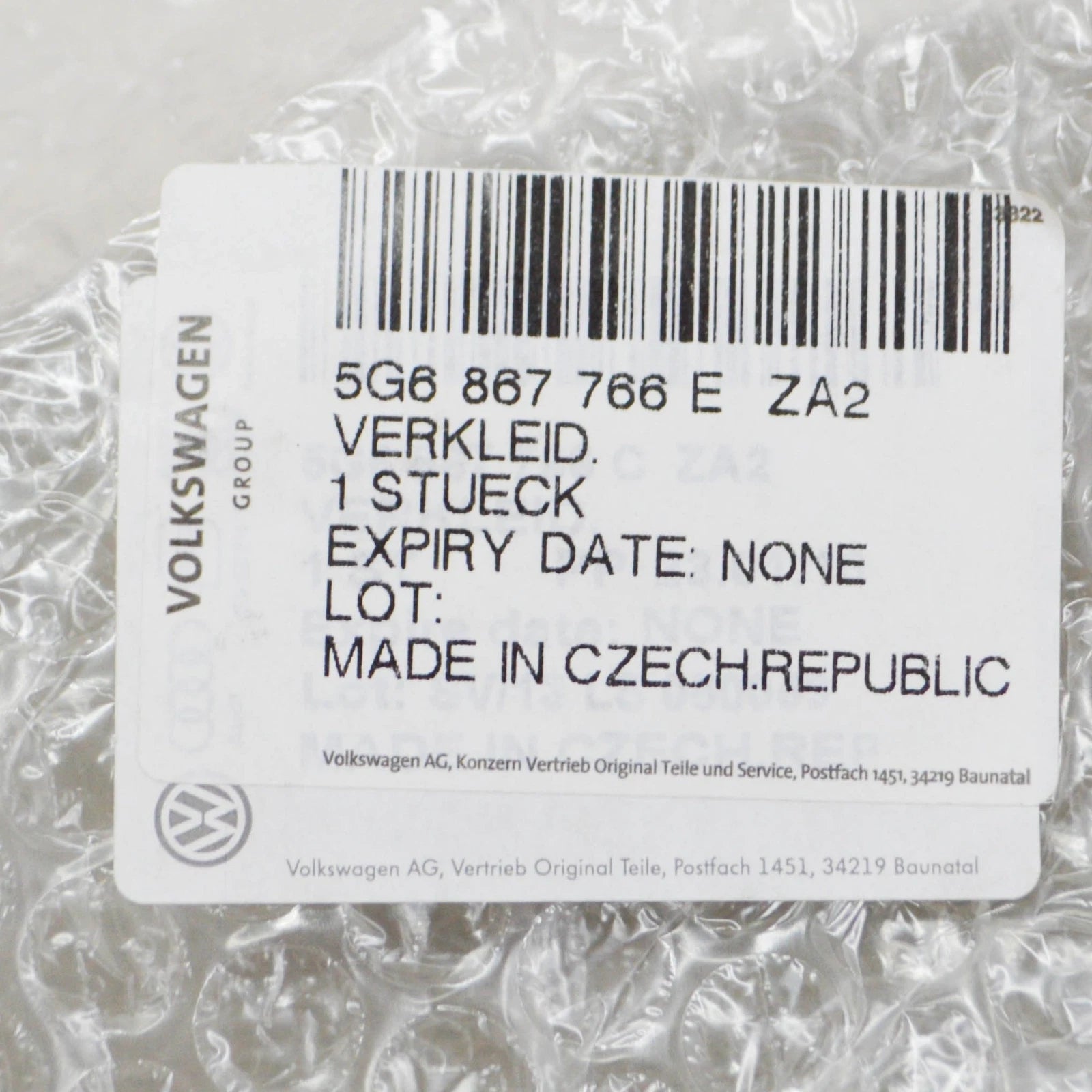 NEW VOLKSWAGEN GOLF 5G MK7 RIGHT SIDE WHEEL HOUSING TRIM 5G6867766EZA2 ORIGINAL