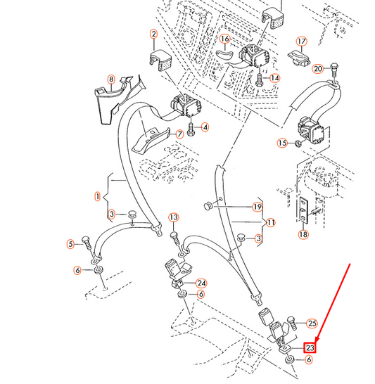 new audi a6 4f c6 rear left double belt latch 4f0857739e01c original