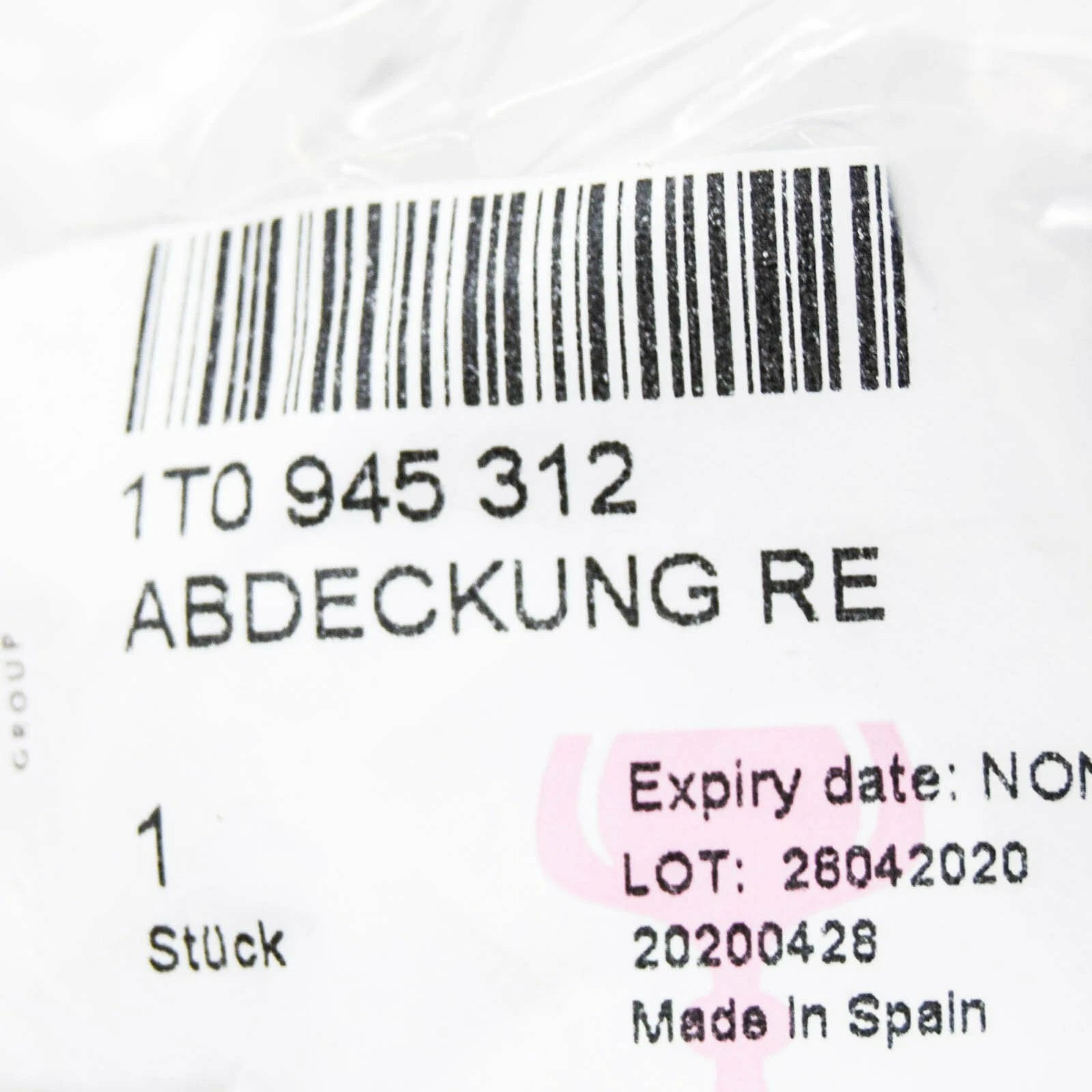 NEW VOLKSWAGEN TOURAN 1T REAR RIGHT TAILLIGHT COVER TRIM 1T0945312 2007