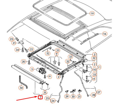 NEW AUDI A5 8T ROOF ROLLER SUNBLIND 8T08773075L9 ORIGINAL