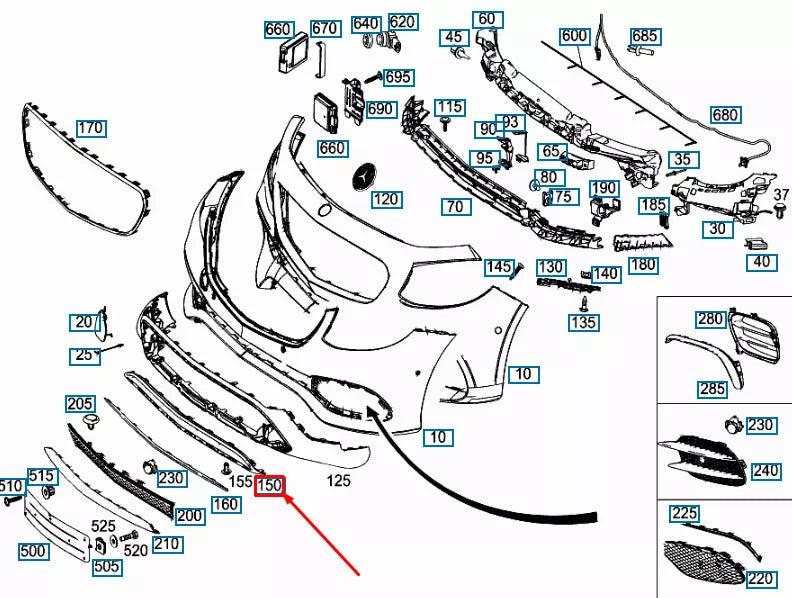 NEW MERCEDES-BENZ E W213 FRONT BUMPER LOWER TRIM GRILLE A2138850100