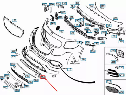 NEW MERCEDES-BENZ E W213 FRONT BUMPER LOWER TRIM GRILLE A2138850100