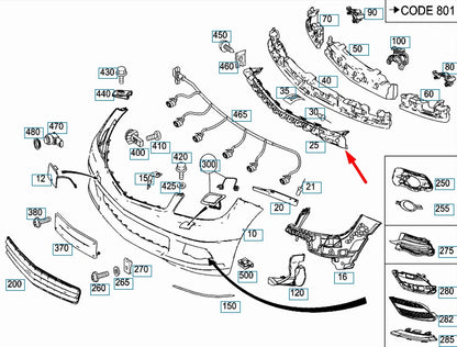 NEW MERCEDES-BENZ C-CLASS W204 FRONT BUMPER LOWER BRACKET A2048852765 ORIGINAL