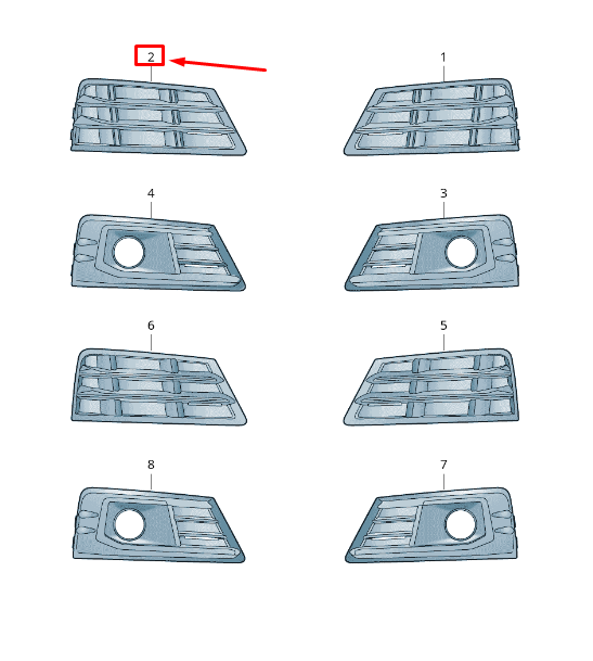 new audi a4 avant b9 front right air guide grille 8w0807682b9b9 original