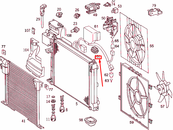 NEW MERCEDES-BENZ VITO W638 RADIATOR TOP RUBBER MOUNTING A6385040112 ORIGINAL