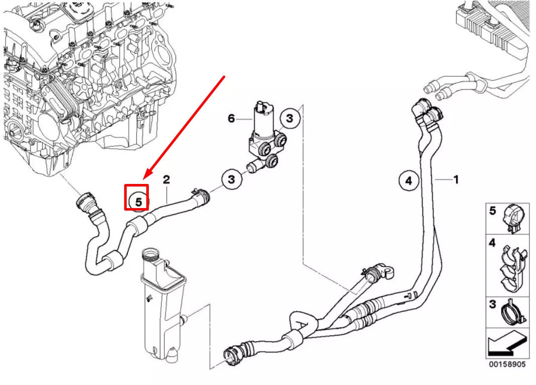 NEW BMW X3 E83 COOLING WATER HOSE CLAMP 17123428483 3428483 ORIGINAL