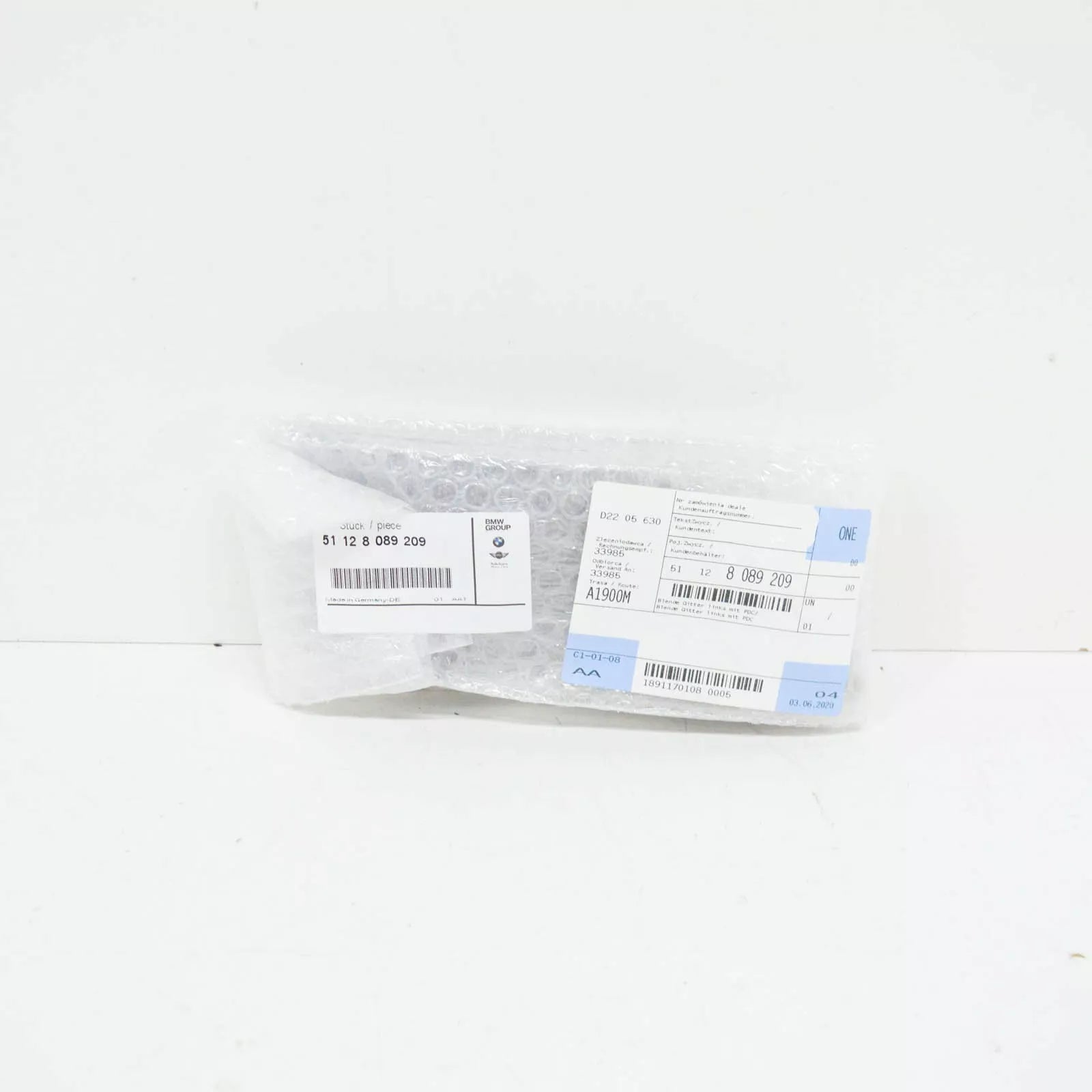 NEW BMW 3 G20 G21 M FRONT BUMPER LEFT SIDE GRILLE TRIM 51128089209 ORIGINAL